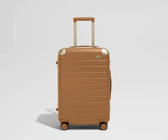 The Aluminum Edge Bigger Carry-On in Cognac Brown