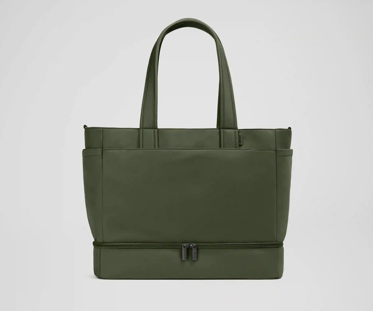 The Double Diaper Tote in Olive Green